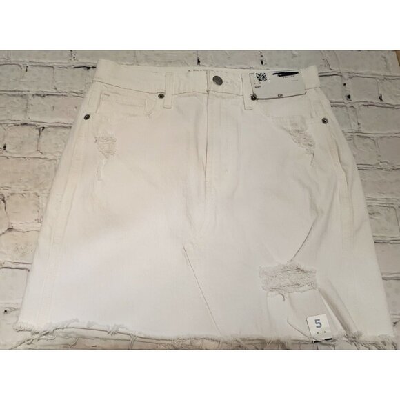 Nwt Arizona Jean Co Jrs Size 5 White Denim Jean Skirt - Picture 1 of 6